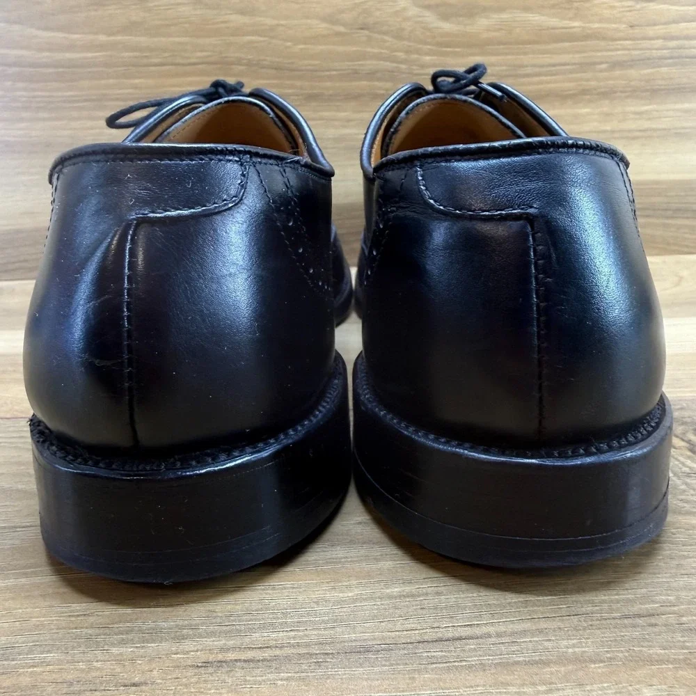 Allen Edmonds Chestern Wingtip Oxfords Mens 9 B Black Leather Medallion